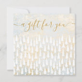 Carte Certificat cadeau de Noël blanc Arbres de vacances (Devant)