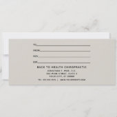 Carte Certificat cadeau de Noël Chiropratique (Dos)