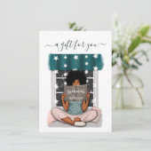 Carte Certificat cadeau de Noël de l'amoureux du livre (Debout devant)