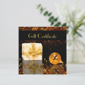 Carte Certificat cadeau de Noël doré parkling (Debout devant)