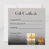 Carte Certificat cadeau de Noël doré parkling (Dos)