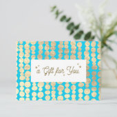 Carte Certificat cadeau de Noël Gold Turquoise (Debout devant)