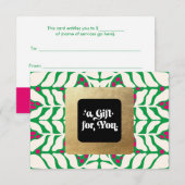 Carte Certificat cadeau de Noël Holly Berries (Devant / Derrière)