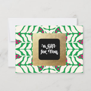 Carte Certificat cadeau de Noël Holly Berries