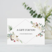 Carte Certificat cadeau de Noël Holly Berry & Floral (Debout devant)