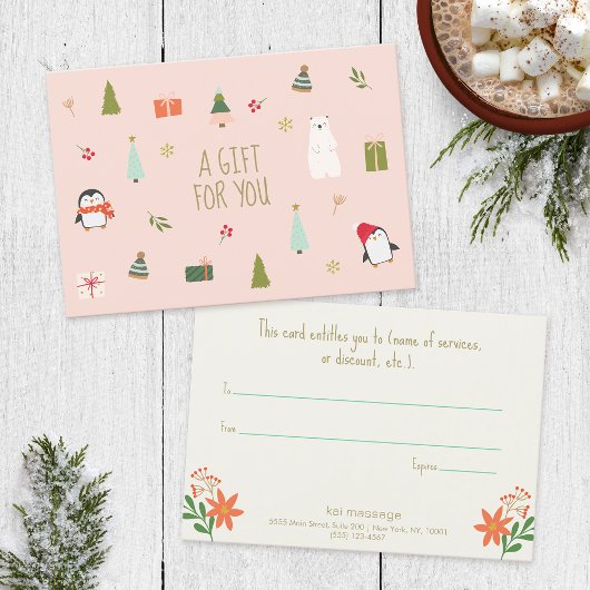 Carte Certificat cadeau de Noël mignon