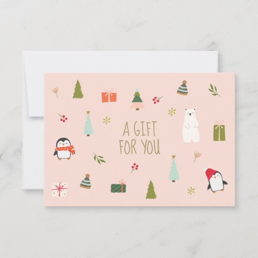Carte Certificat cadeau de Noël mignon (Devant)