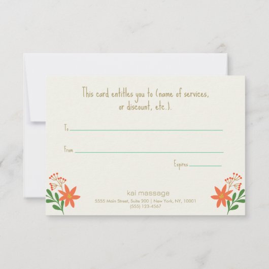 Carte Certificat cadeau de Noël mignon (Dos)