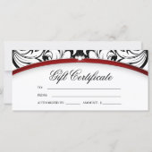 Carte Certificat Cadeau de Noël Motif Damassé Diamant (Dos)