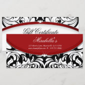 Carte Certificat Cadeau de Noël Motif Damassé Diamant (Devant / Derrière)