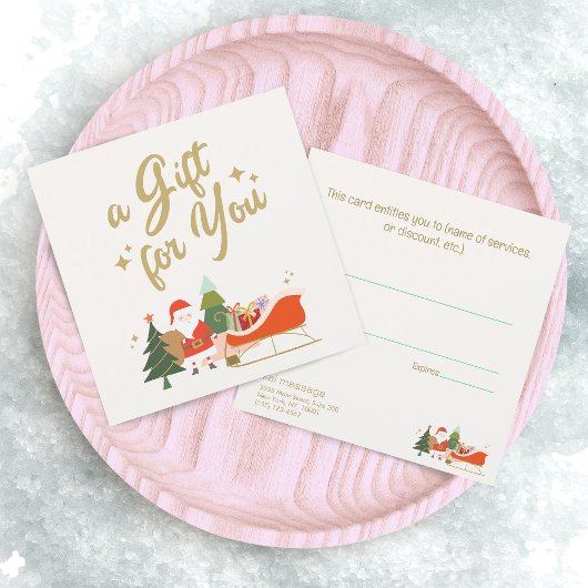 Carte Certificat cadeau de Noël père Noël