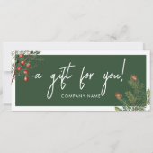 Carte Certificat cadeau de Noël Pine Business (Dos)
