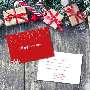 Carte Certificat-cadeau de Noël pour entreprise