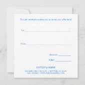 Carte Certificat cadeau de Noël Red Stars (Dos)