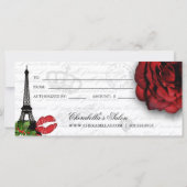 Carte Certificat cadeau de Noël Salon Rose Tour Eiffel (Dos)