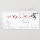 Carte Certificat cadeau de Noël Vente au détail Floral R (Dos)