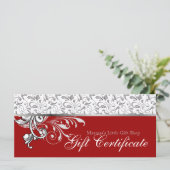 Carte Certificat cadeau de Noël Vente au détail Floral R (Debout devant)