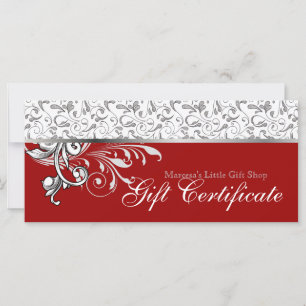 Carte Certificat cadeau de Noël Vente au détail Floral R