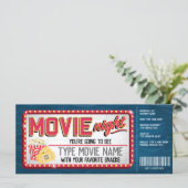 Carte Certificat cadeau de nuit pour film (Debout devant)
