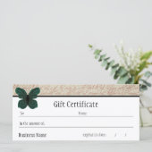 Carte Certificat cadeau de papillon brûlé (Debout devant)