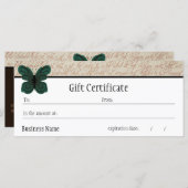 Carte Certificat cadeau de papillon brûlé (Devant / Derrière)