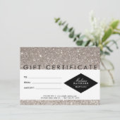 Carte Certificat cadeau de Parties scintillant d'argent  (Debout devant)