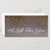 Carte certificat cadeau de parties scintillant liquide (Devant / Derrière)