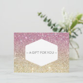 Carte Certificat cadeau de PARTIES SCINTILLANT OMBRE PIN (Debout devant)