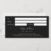 Carte certificat cadeau de parties scintillant rose étin (Dos)