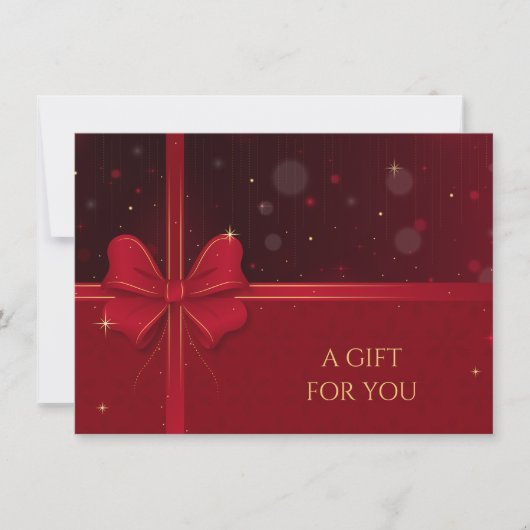 Carte Certificat cadeau de Parties scintillant Rouge or (Devant)