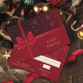 Carte Certificat cadeau de Parties scintillant Rouge or