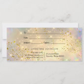 Carte certificat cadeau de parties scintillant simulé (Dos)