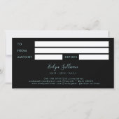 Carte certificat cadeau de parties scintillant turquoise (Dos)