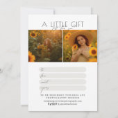 Carte Certificat cadeau de photographie de script minima (Dos)