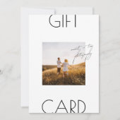 Carte Certificat cadeau de photographie de script minima (Devant)