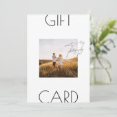 Carte Certificat cadeau de photographie de script minima (Debout devant)