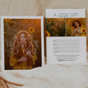 Carte Certificat cadeau de photographie de script minima