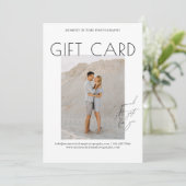 Carte Certificat cadeau de photographie de script minima (Debout devant)