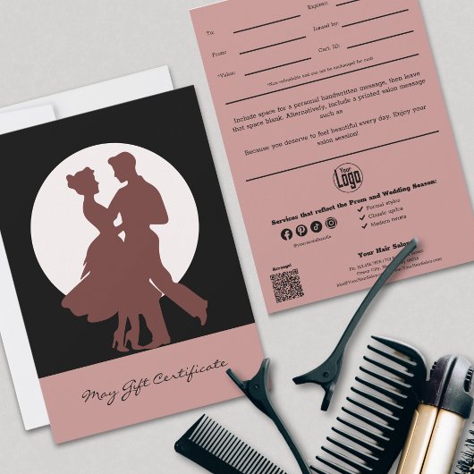 Carte Certificat cadeau de Pink Noir Professionnel