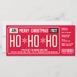 Carte Certificat cadeau de plaque de Noël