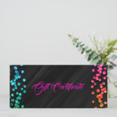 Carte Certificat cadeau de points Confetti Arc-en-ciel n (Debout devant)