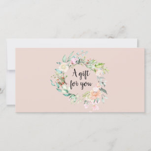 Carte Certificat-cadeau de Rose Garland Script