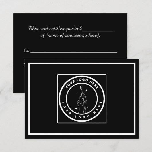 Carte Certificat-cadeau de salon (Devant / Derrière)