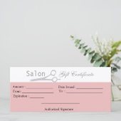 Carte Certificat cadeau de salon (Debout devant)
