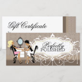Carte Certificat cadeau de salon à ongles (Devant / Derrière)