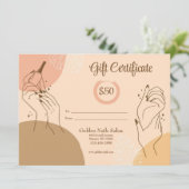 Carte Certificat cadeau de salon à ongles (Debout devant)