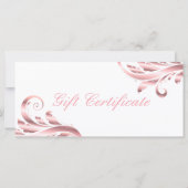 Carte Certificat cadeau de salon à ongles feuille rose (Dos)