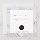 Carte Certificat cadeau de salon Arrière - plan de marbr (Dos)