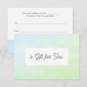 Carte Certificat cadeau de salon de beauté (Devant / Derrière)