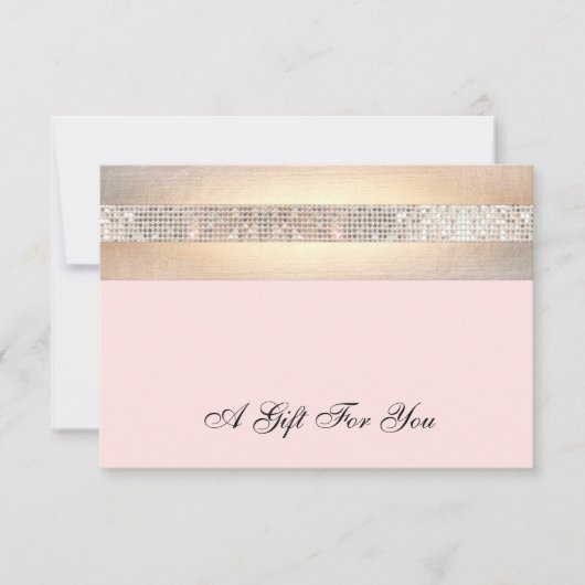 Carte Certificat cadeau de salon de beauté rose et or (Devant)